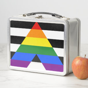 SlipperyJoe's Straight Ally Flag gay gifts LGBTQIA Metal Lunch Box