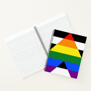 SlipperyJoe's Straight Ally Flag gay gifts LGBTQIA Notebook