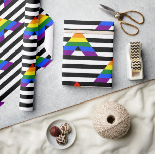 SlipperyJoe's Straight Ally Flag gay gifts LGBTQIA Wrapping Paper