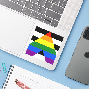 SlipperyJoe's straight ally flag smooth rainbow gr