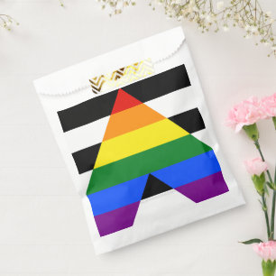 SlipperyJoe's straight ally flag smooth rainbow gr Favour Bags