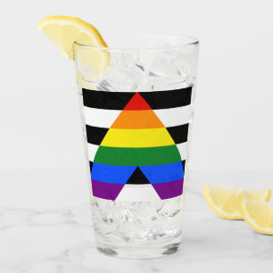 SlipperyJoe's straight ally flag smooth rainbow gr Glass