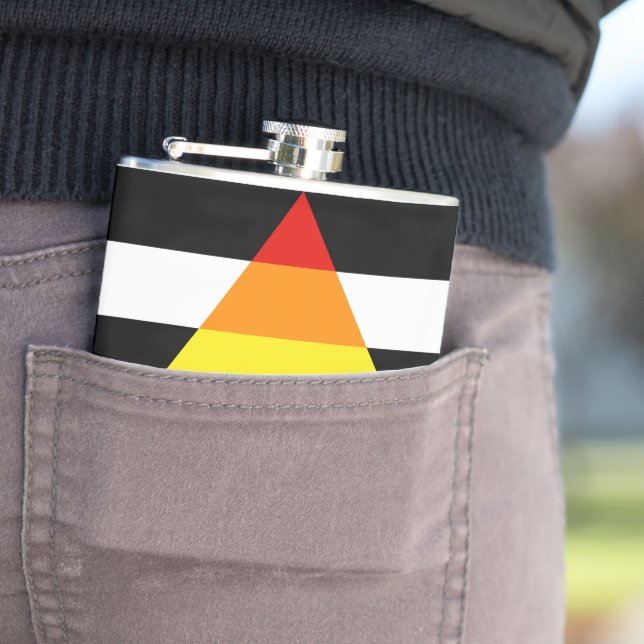 SlipperyJoe's straight ally flag smooth rainbow gr Hip Flask (In Situ)