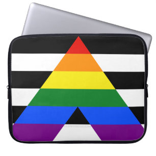 SlipperyJoe's straight ally flag smooth rainbow gr Laptop Sleeve