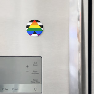 SlipperyJoe's straight ally flag smooth rainbow gr Magnet
