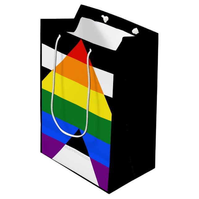 SlipperyJoe's straight ally flag smooth rainbow gr Medium Gift Bag (Front Angled)