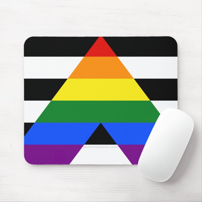 SlipperyJoe's straight ally flag smooth rainbow gr Mouse Pad (With Mouse)