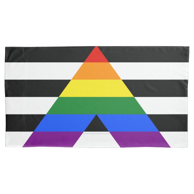 SlipperyJoe's straight ally flag smooth rainbow gr Pillowcase (Front)