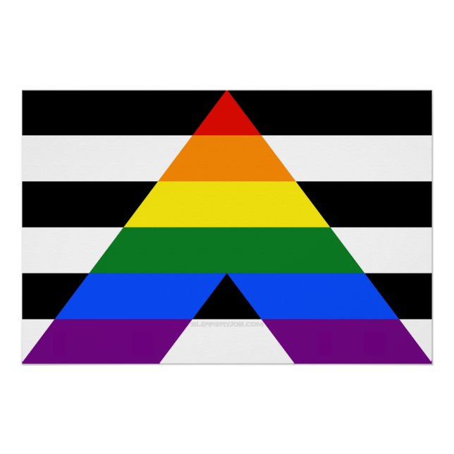 SlipperyJoe's straight ally flag smooth rainbow gr Poster (Front)