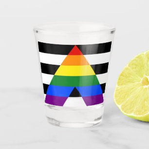 SlipperyJoe's straight ally flag smooth rainbow gr Shot Glass