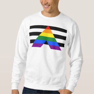 SlipperyJoe's straight ally flag smooth rainbow gr Sweatshirt