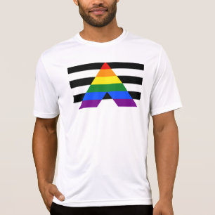 SlipperyJoe's straight ally flag smooth rainbow gr T-Shirt