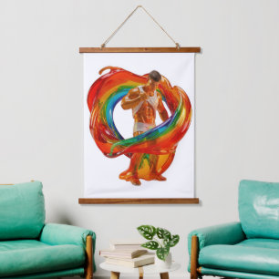 SlipperyJoe's striking modern Pride-themed masculi Hanging Tapestry