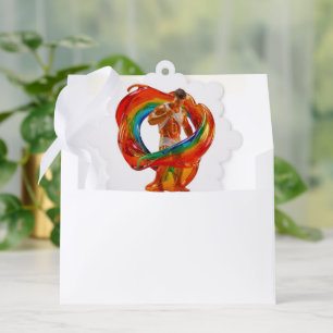 SlipperyJoe's striking modern Pride-themed masculi Tree Decoration Card