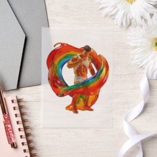 SlipperyJoe's striking modern Pride-themed masculi Vellum Invitations