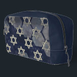 SlipperyJoe's strong Hanukkah vibe Star of David m Dopp Kit<br><div class="desc">SlipperyJoe's strong Hanukkah vibe Star of David motif symbol symbolizing Jewish identity and tradition artistic subtle silvery-gray tone deep midnight-blue background traditional colors associated Hebrew celebrations religious light shining into darkness digital stained glass effect repeated clean geometric patterns creates rhythm and unity elegant contemporary abstract symbolism</div>