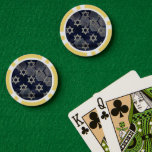 SlipperyJoe's strong Hanukkah vibe Star of David m Poker Chips<br><div class="desc">SlipperyJoe's strong Hanukkah vibe Star of David motif symbol symbolising Jewish identity and tradition artistic subtle silvery-grey tone deep midnight-blue background traditional colours associated Hebrew celebrations religious light shining into darkness digital stained glass effect repeated clean geometric patterns creates rhythm and unity elegant contemporary abstract symbolism</div>