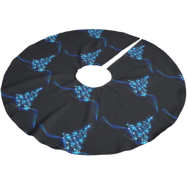 SlipperyJoe's stylised glowing Christmas tree brig Brushed Polyester Tree Skirt (Angled)