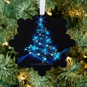 SlipperyJoe's stylised glowing Christmas tree brig Decoration Card