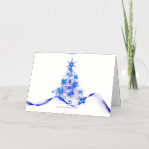 SlipperyJoe's stylised glowing Christmas tree brig Foil Holiday Card
