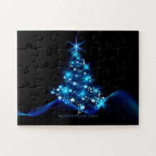 SlipperyJoe's stylised glowing Christmas tree brig Jigsaw Puzzle