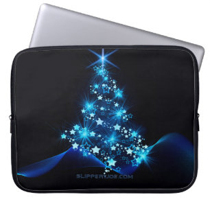 SlipperyJoe's stylised glowing Christmas tree brig Laptop Sleeve