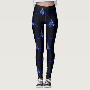 SlipperyJoe's stylised glowing Christmas tree brig Leggings