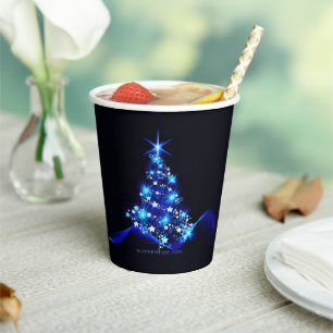 SlipperyJoe's stylised glowing Christmas tree brig Paper Cups