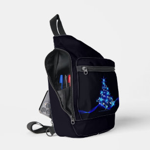 SlipperyJoe's stylised glowing Christmas tree brig Sling Bag