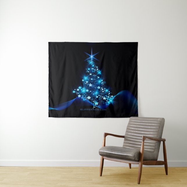 SlipperyJoe's stylised glowing Christmas tree brig Tapestry (In Situ (Horizontal))
