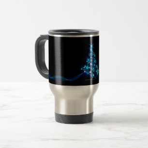 SlipperyJoe's stylised glowing Christmas tree brig Travel Mug