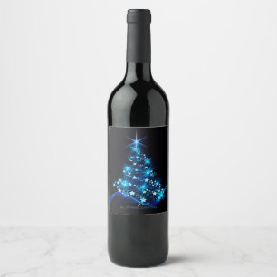 SlipperyJoe's stylised glowing Christmas tree brig Wine Label