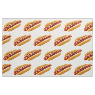 SlipperyJoe's summer BBQ vibe hot dog nestled soft Fabric