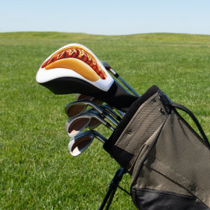 SlipperyJoe's summer BBQ vibe hot dog nestled soft Golf Head Cover