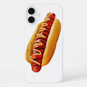 SlipperyJoe's summer BBQ vibe hot dog nestled soft iPhone 16 Plus Case