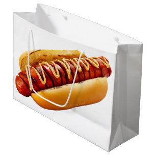 SlipperyJoe's summer BBQ vibe hot dog nestled soft Large Gift Bag
