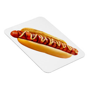 SlipperyJoe's summer BBQ vibe hot dog nestled soft Magnet