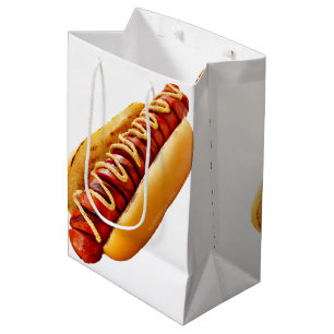 SlipperyJoe's summer BBQ vibe hot dog nestled soft Medium Gift Bag