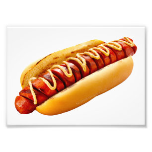 SlipperyJoe's summer BBQ vibe hot dog nestled soft Photo Print