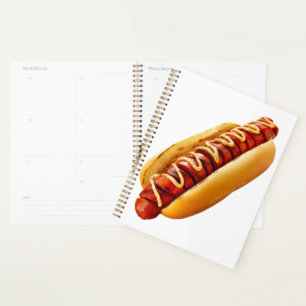 SlipperyJoe's summer BBQ vibe hot dog nestled soft Planner