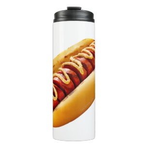 SlipperyJoe's summer BBQ vibe hot dog nestled soft Thermal Tumbler