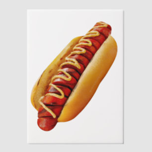 SlipperyJoe's summer BBQ vibe hot dog nestled soft Vellum Invitations
