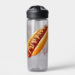 SlipperyJoe's summer BBQ vibe hot dog nestled soft Water Bottle
