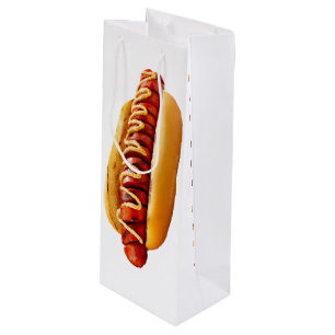 SlipperyJoe's summer BBQ vibe hot dog nestled soft Wine Gift Bag