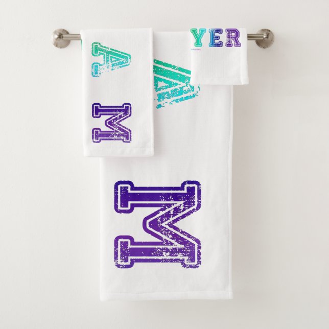 SlipperyJoe's team player filled with smooth rainb Bath Towel Set (Insitu)