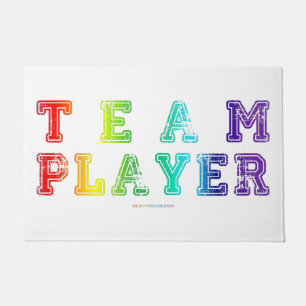 SlipperyJoe's team player filled with smooth rainb Doormat
