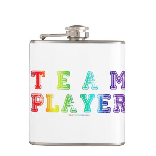 SlipperyJoe's team player filled with smooth rainb Hip Flask