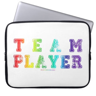 SlipperyJoe's team player filled with smooth rainb Laptop Sleeve