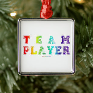 SlipperyJoe's team player filled with smooth rainb Metal Tree Decoration