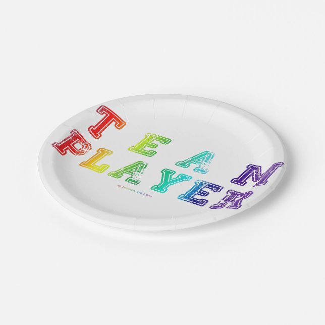 SlipperyJoe's team player filled with smooth rainb Paper Plate (Angled)